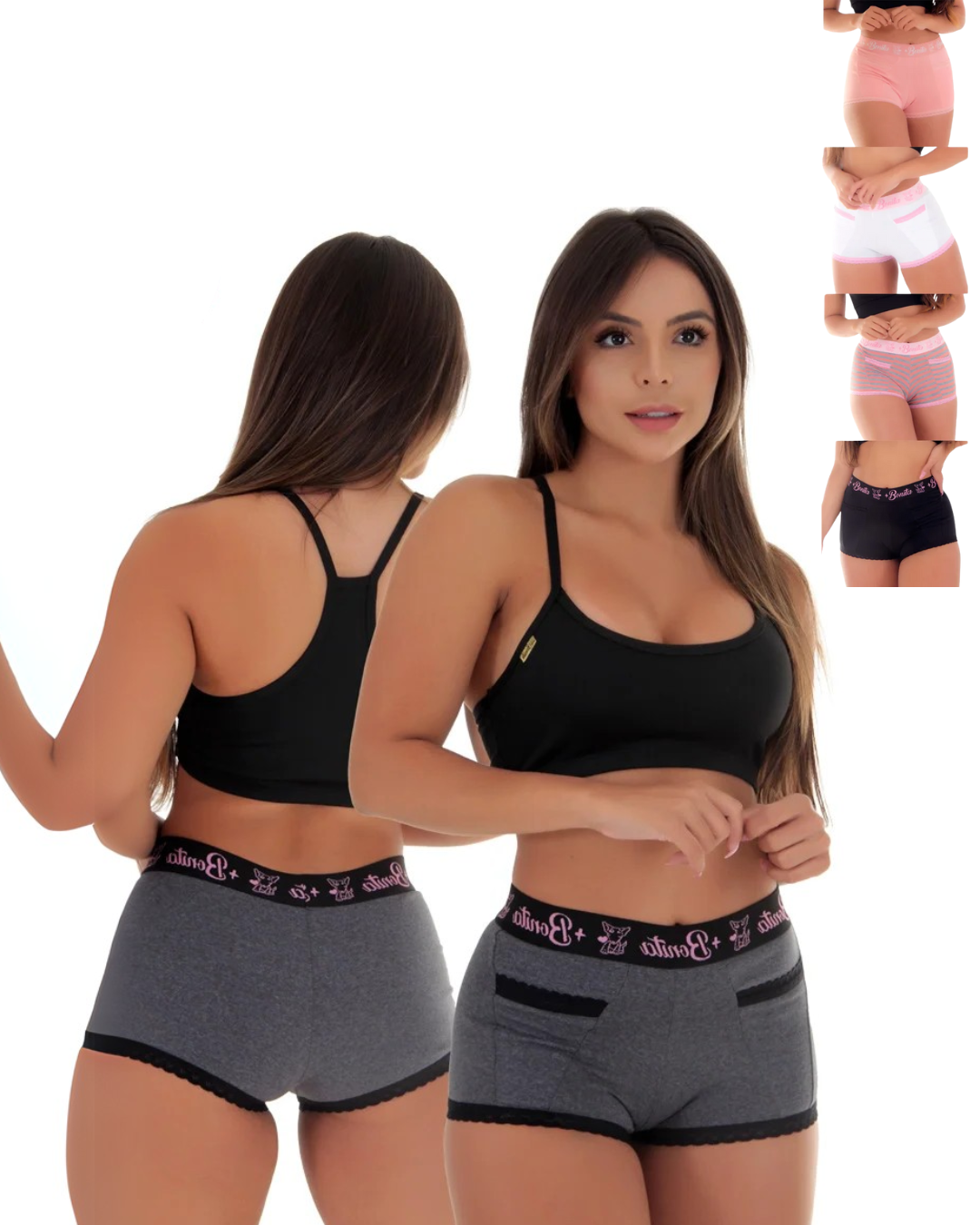 Kit com 5 Calcinhas Short Bang Bang em Cotton
