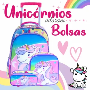 Mochila Escolar Infantil com Bolsa Térmica e Estojo