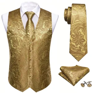 Conjunto de Colete Jacquard Masculino Barry.Wang