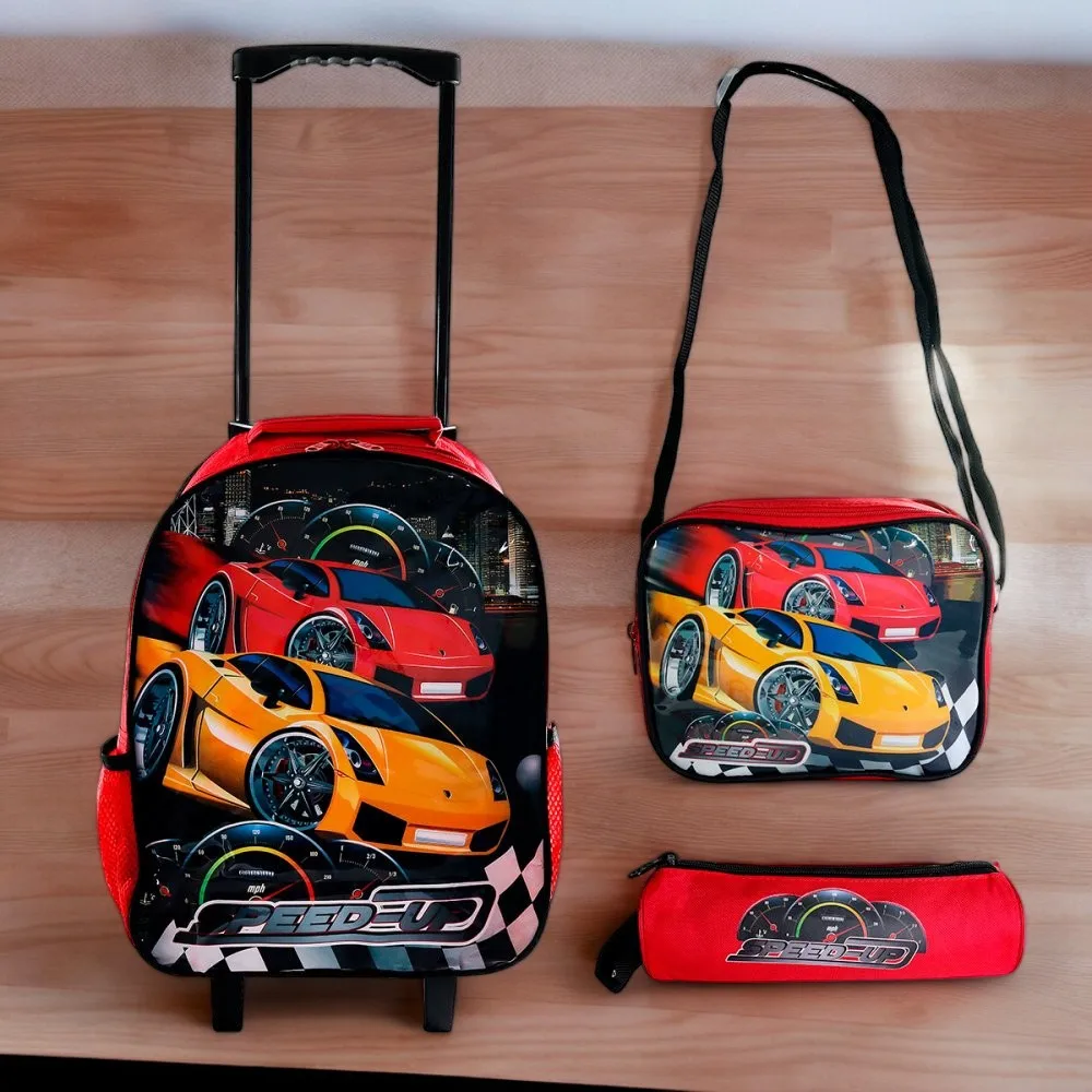Kit Mochila Infantil Escolar com 3 Peças