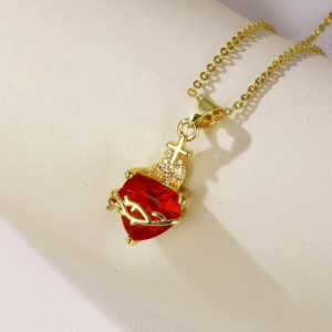 Colar Feminino Religioso Pingente Sagrado Coração de Jesus