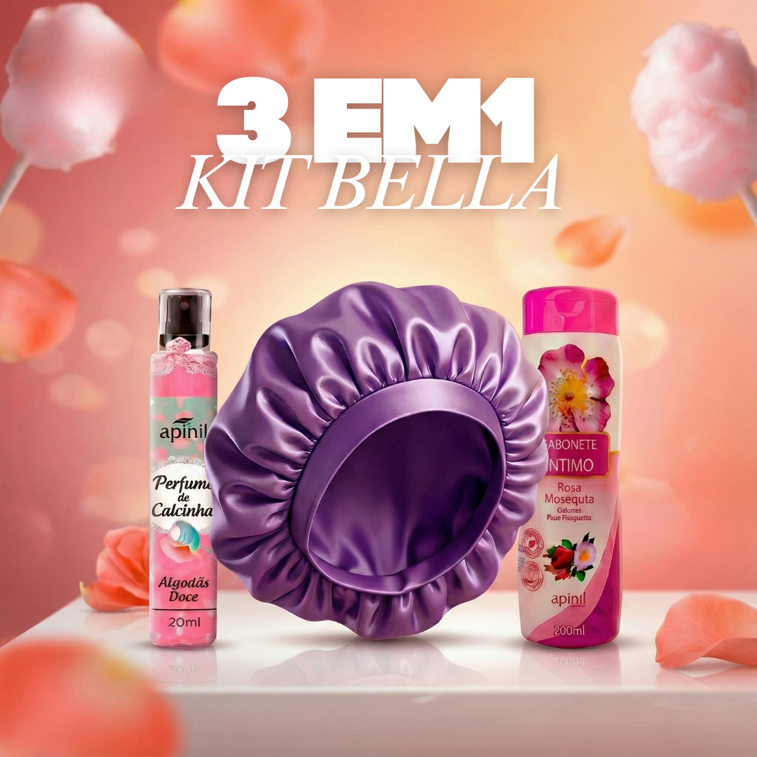 Kit  Íntimo 3 em 1: Sabonete + Perfume de Calcinha + Touca de Cetim